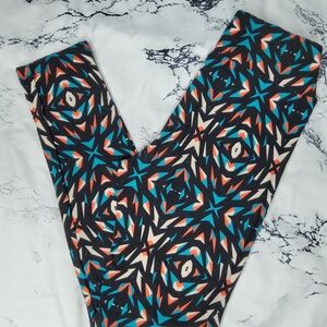 LuLaRoe Geometric Patterned Leggings - Black, Blue, Red